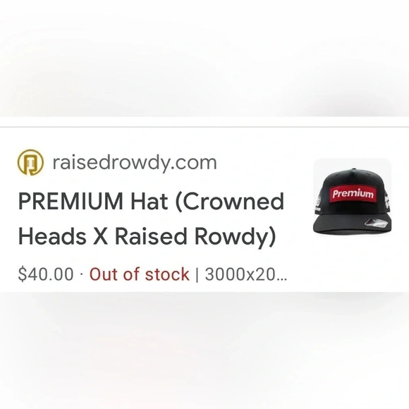 Premium Cap Hat Raised Rowdy Crowned Heads Black / Red Mesh Snapback adjustable - Picture 3 of 8